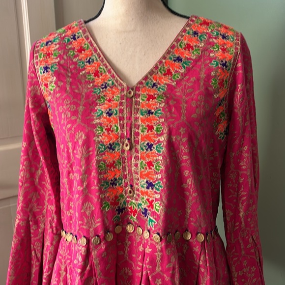 Rang Ja Women’s new size M India embellished peplum long sleeves blouse - Picture 5 of 11